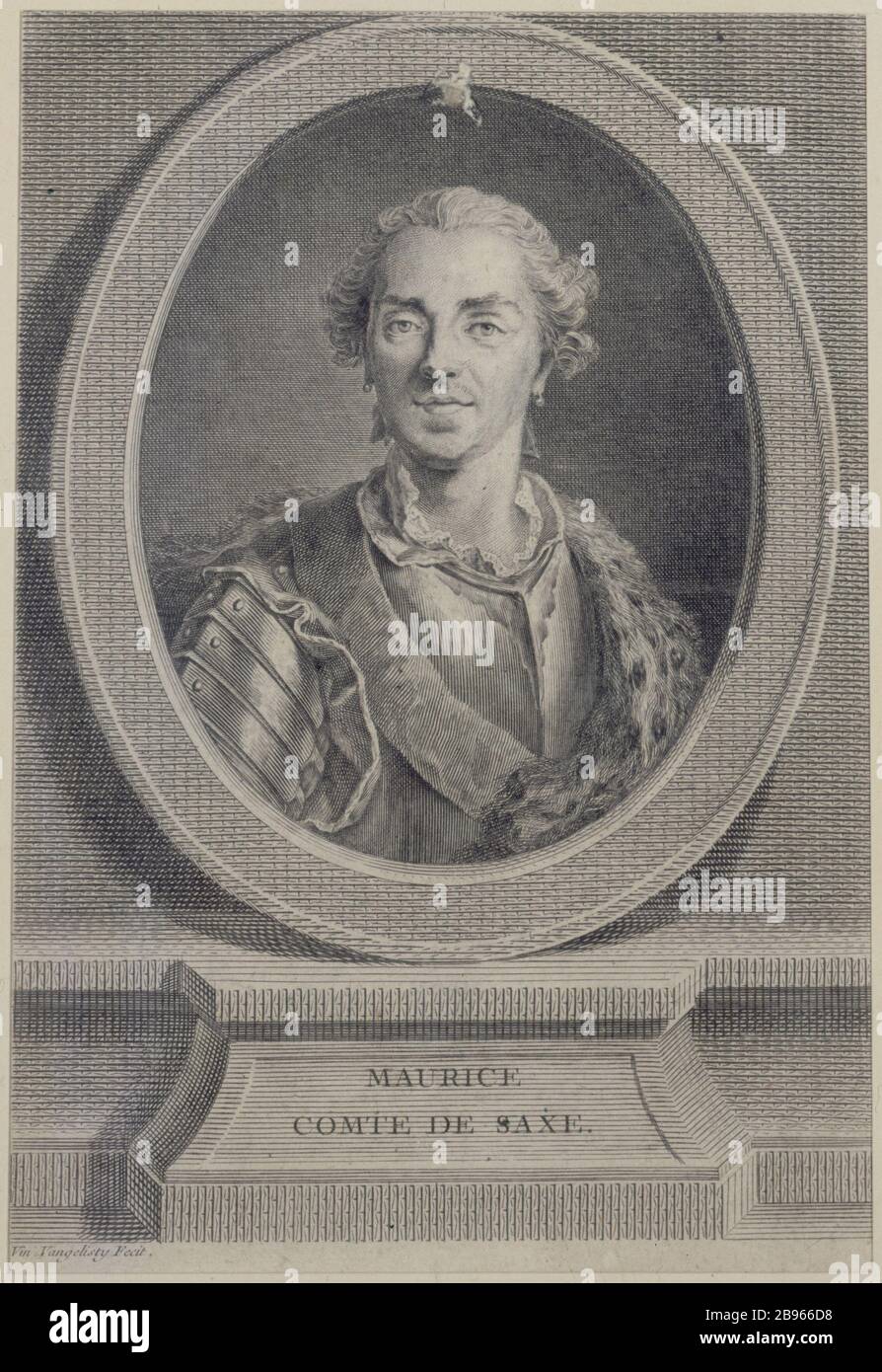 THE MARSHAL COUNT MAURICE OF SAXONY Vincent Vangelisty (1744-1798). Le maréchal comte Maurice de Saxe. Paris, musée de la Vie romantique. Stock Photo
