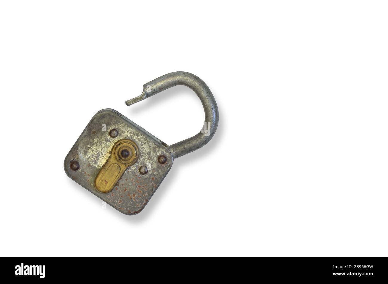 rusty old padlock , close up, isolated on white background Stock Photo ...