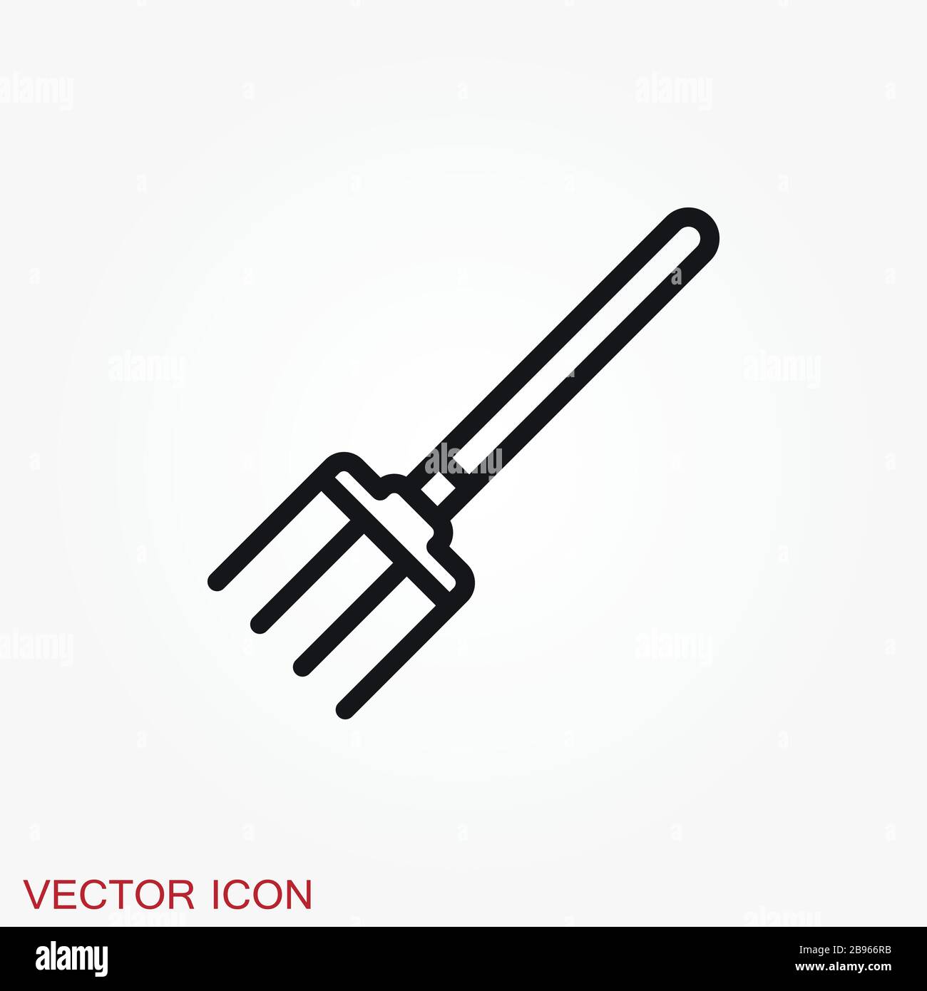 Pitchfork icon in flat style isolated on background. For your design