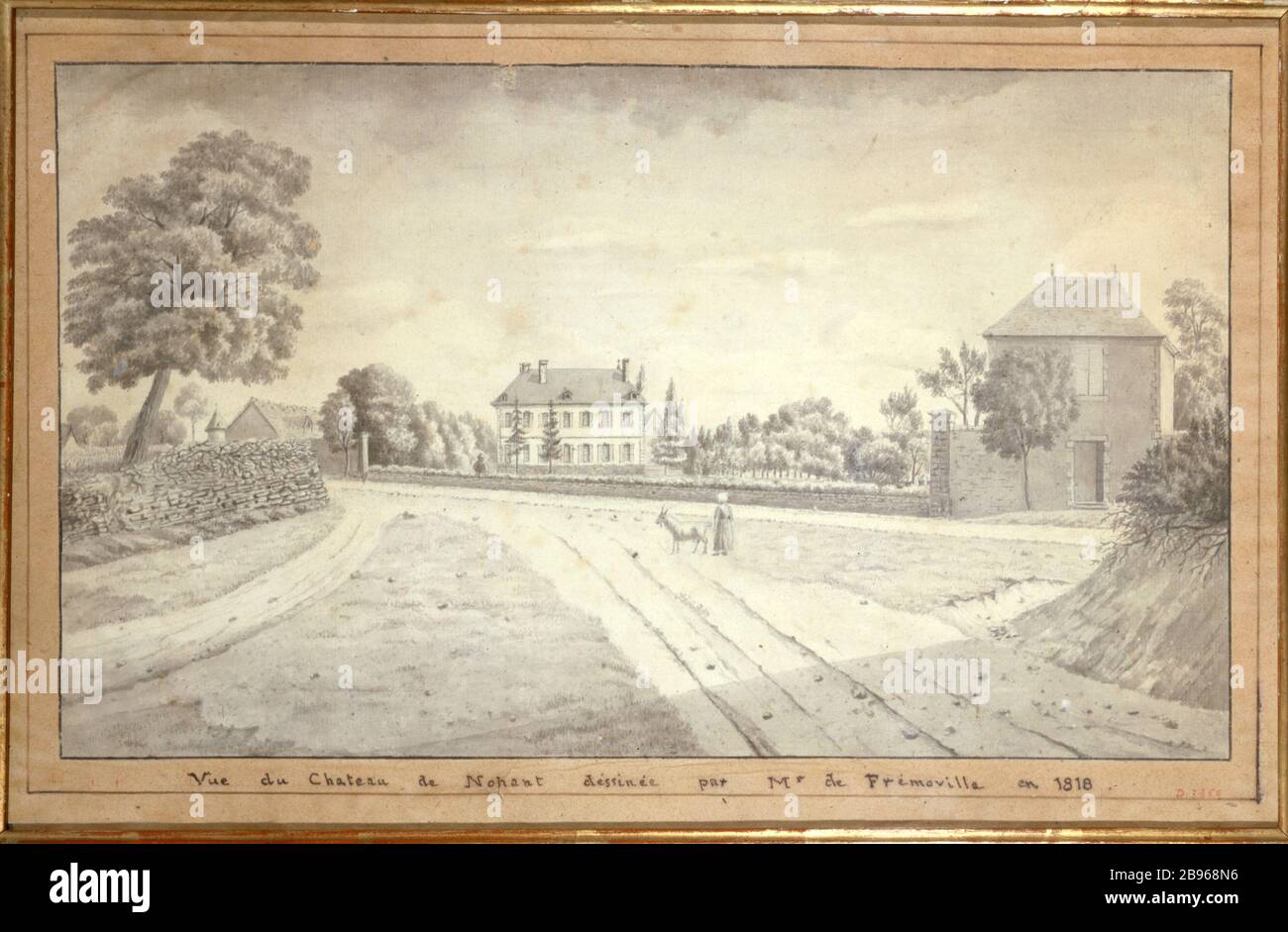 View From Castle Nohant In 1818 Vue Du Chateau De Nohant Dessin De Fremoville 1818 Paris Musee De La Vie Romantique Stock Photo Alamy