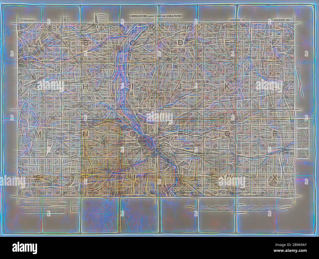 Ordnance Survey Map France Map - Military, Belgium & France, Sheet 37, Scale 1:40,000, Edition 3, Mar  1917, Map Of Belgium And Part Of France, Ordnance Survey Sheet 37, Scale  1:40,000, Edition 3, March 1917. The