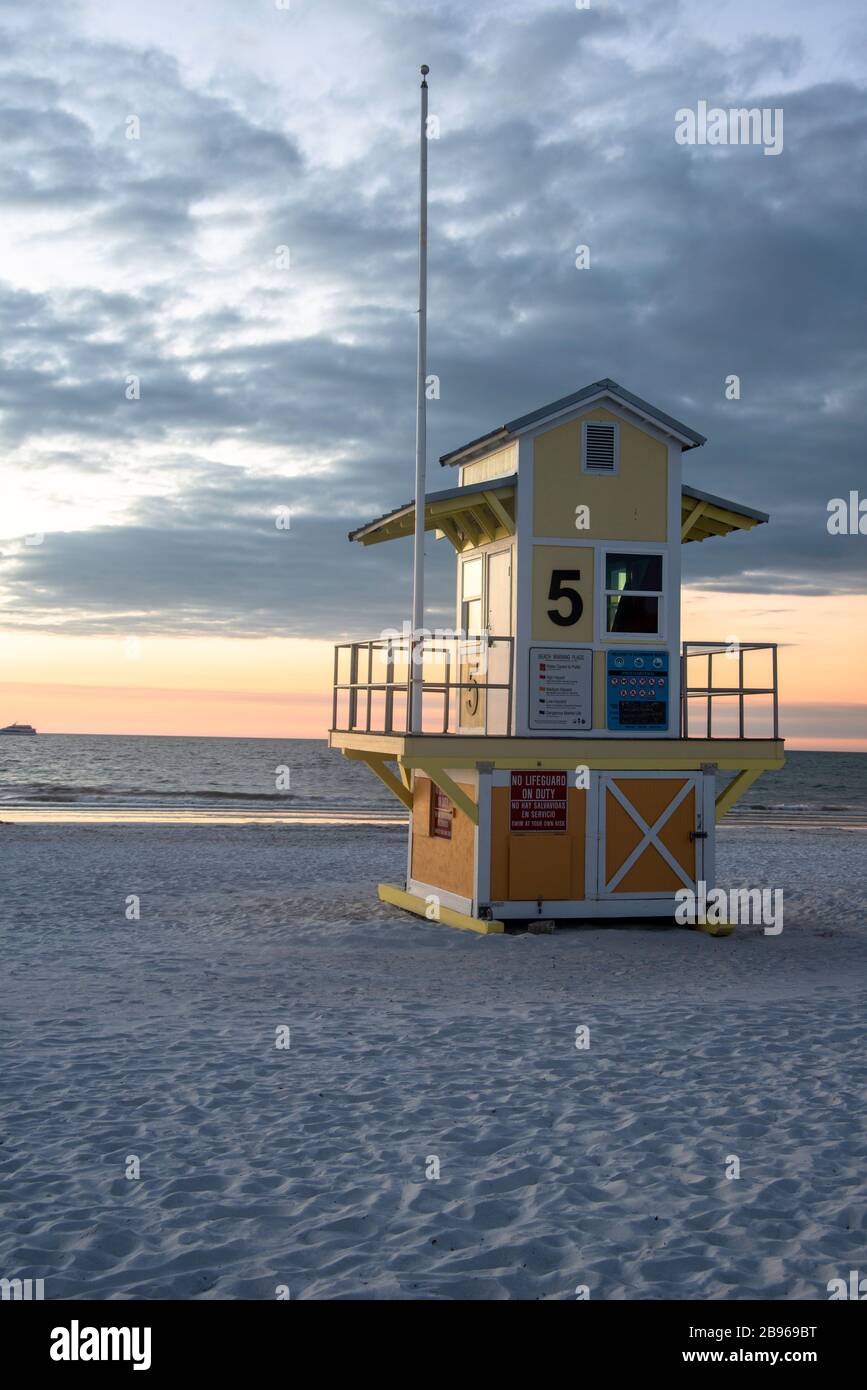 Lifeguard Station in Clearwater Beach, Florida Stock Photo