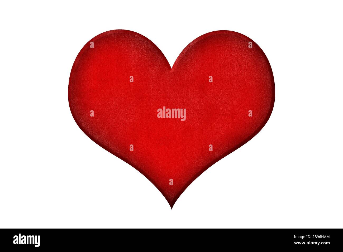 Red heart shaped braided wicker on white background Stock Photo - Alamy