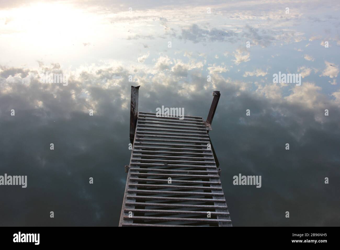 Premium Photo  Long straight stairway to heaven in clouds against