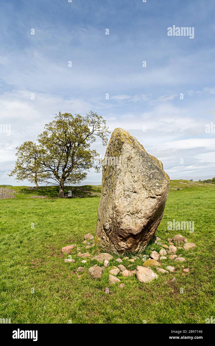 Mayburgh Henge Neolithic monument, Cumbria, England, UK Stock Photo