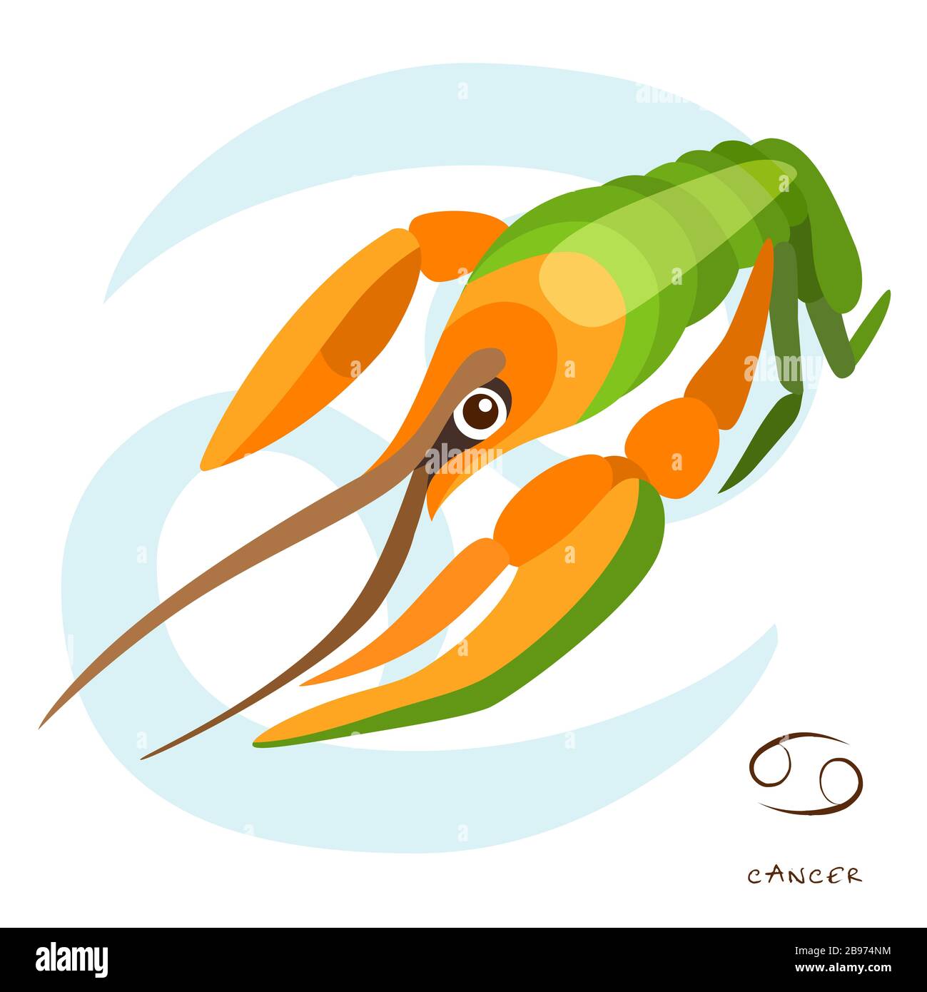 Cancer zodiac sign, horoscope, Cancer constellation, illustration Stock ...