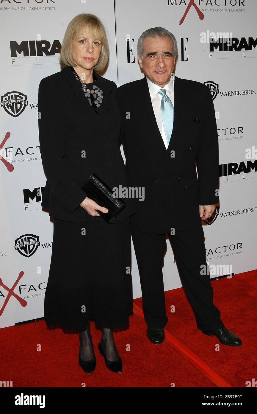 Martin Scorsese, Wife Helen Morris at The Los Angeles Premiere of 'The Aviator' held at Mann's Chinese Theater in Hollywood, CA December 1, 2004. Photo by: SBM / PictureLux -  File Reference # 33984-11674SBMPLX Stock Photo