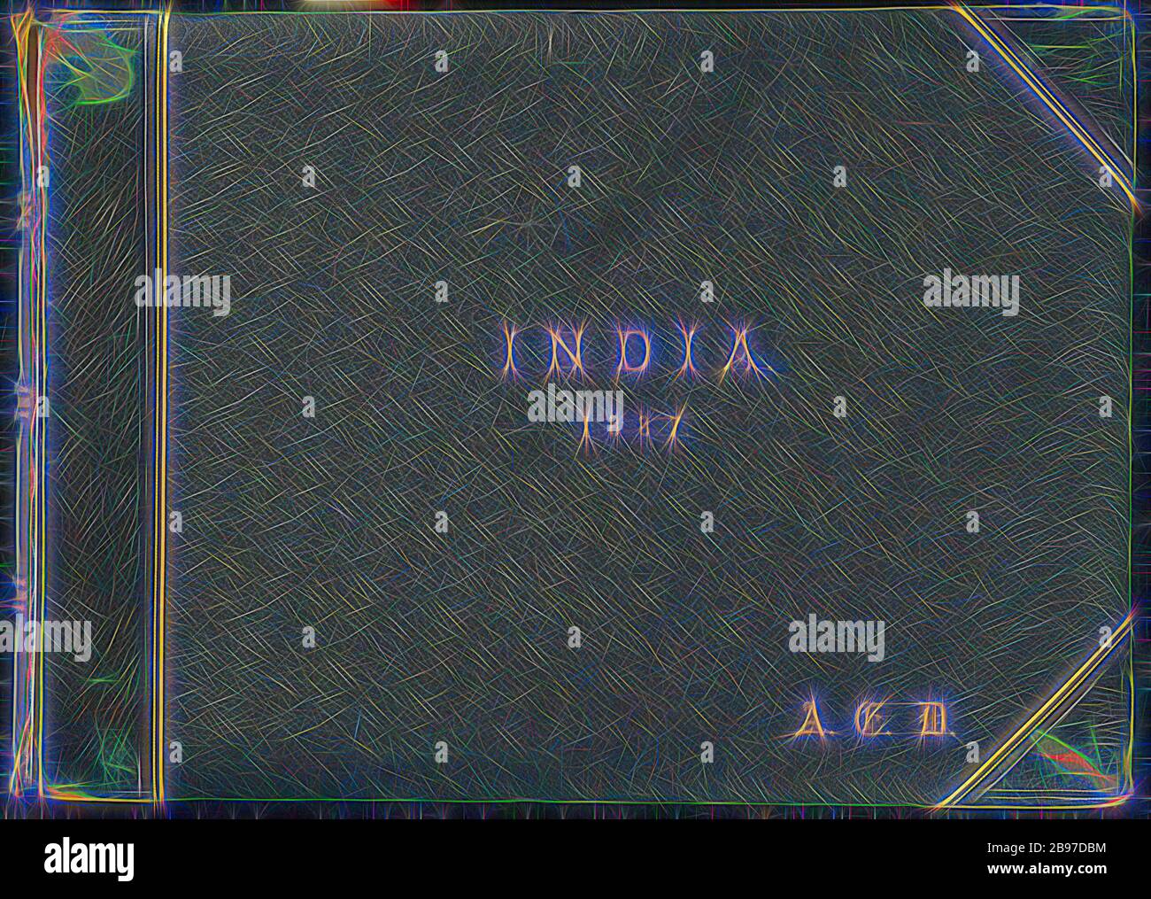 India. 1887. (cover title) Views and ethnographic studies of India: Lucknow, Benares, etc. & Kashmir, Samuel Bourne (English, 1834 - 1912), Thomas A. Rust (English, 1841 - 1904), Charles Shepherd (English, active 1858 - 1878), Johnston & Hoffmann (British, 1882 - 1950s), Baker & Burke (British, 1867 - 1872), William H. Baker (British, about 1829 - 1880), John Burke (Irish, about 1843 - 1900), Unknown, Pakistan, 1860s–1870s, Albumen silver print, Closed: 30.7 × 43.5 × 3.7 cm (12 1/16 × 17 1/8 × 1 7/16 in.), Reimagined by Gibon, design of warm cheerful glowing of brightness and light rays radian Stock Photo
