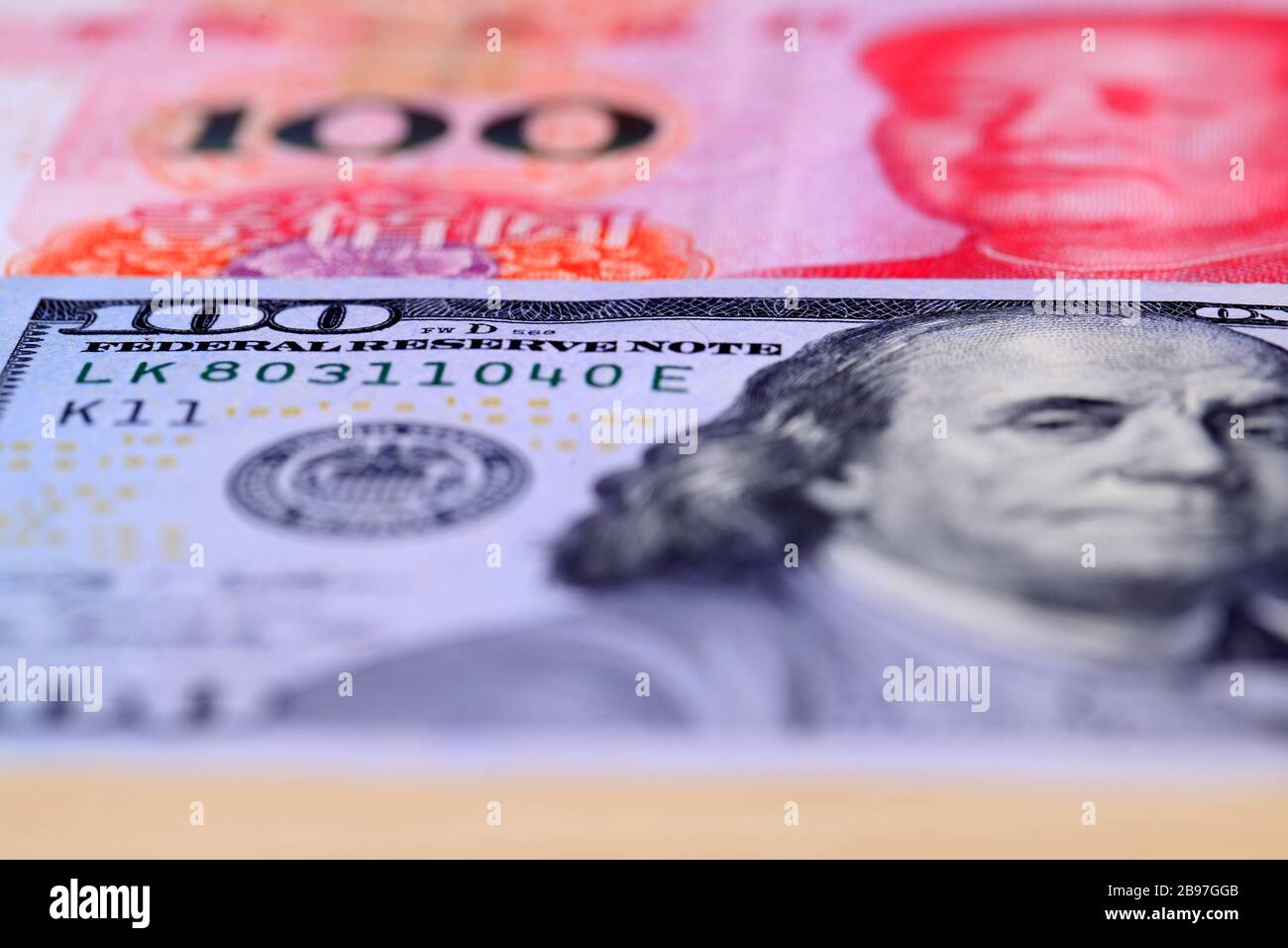 Usd Into Rmb Us dollar and RMB are on the table, close-up Stock Photo - Alamy