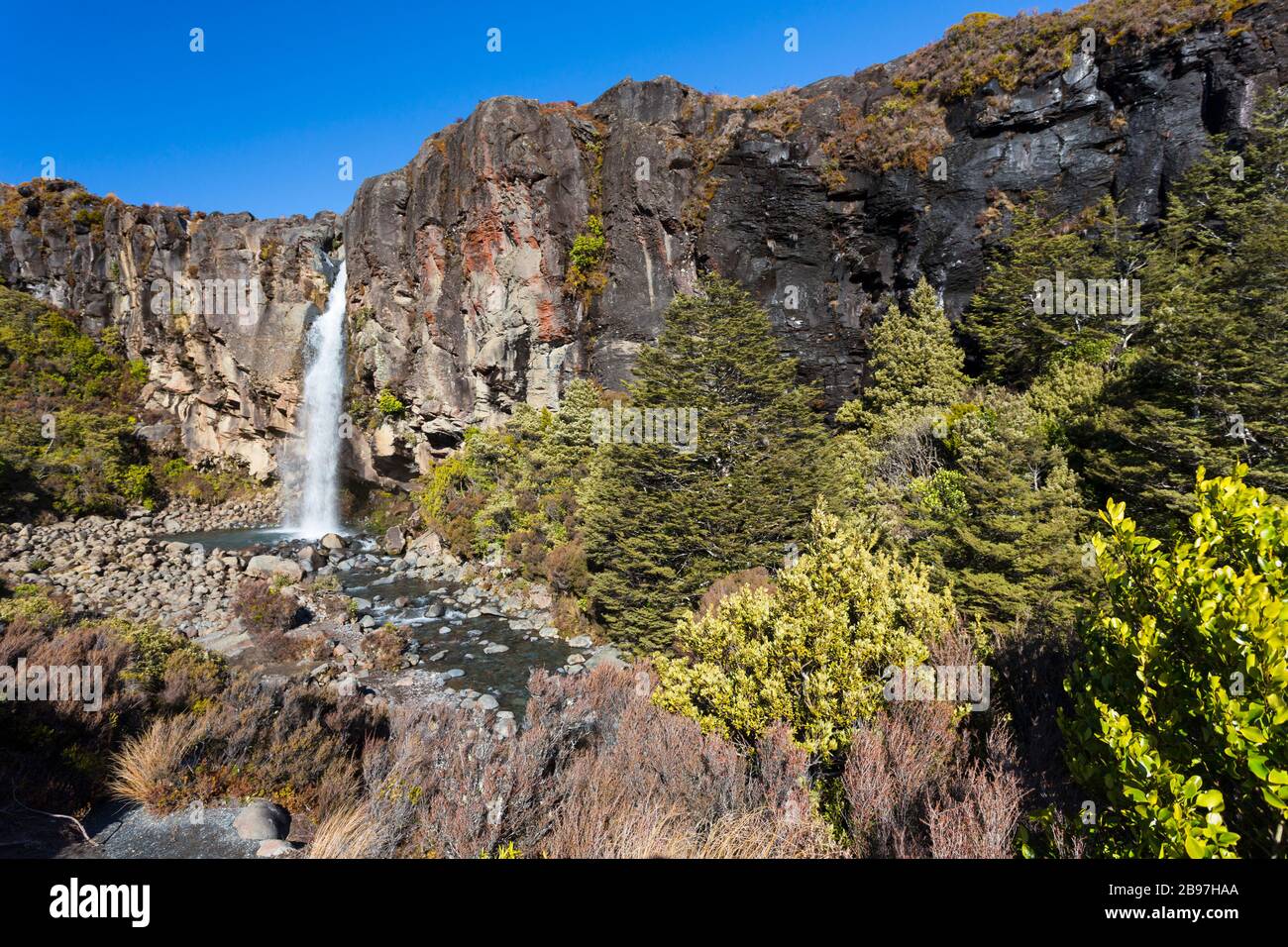 Taranaki Falls in Tongariro National Park, New Zealand Stock Photo