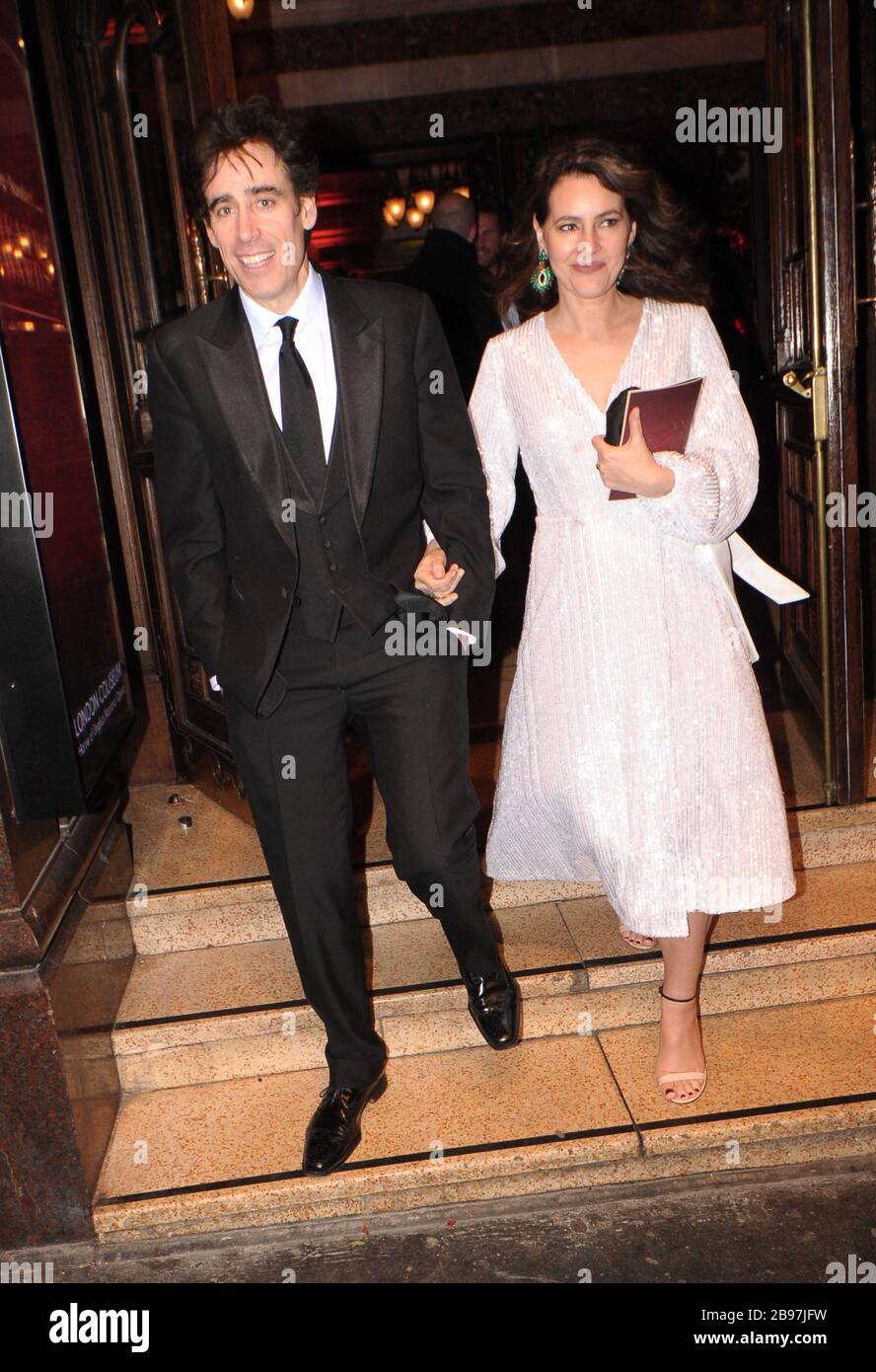 Louise Delamere And Stephen Mangan Leaves The 65th Evening Standard 