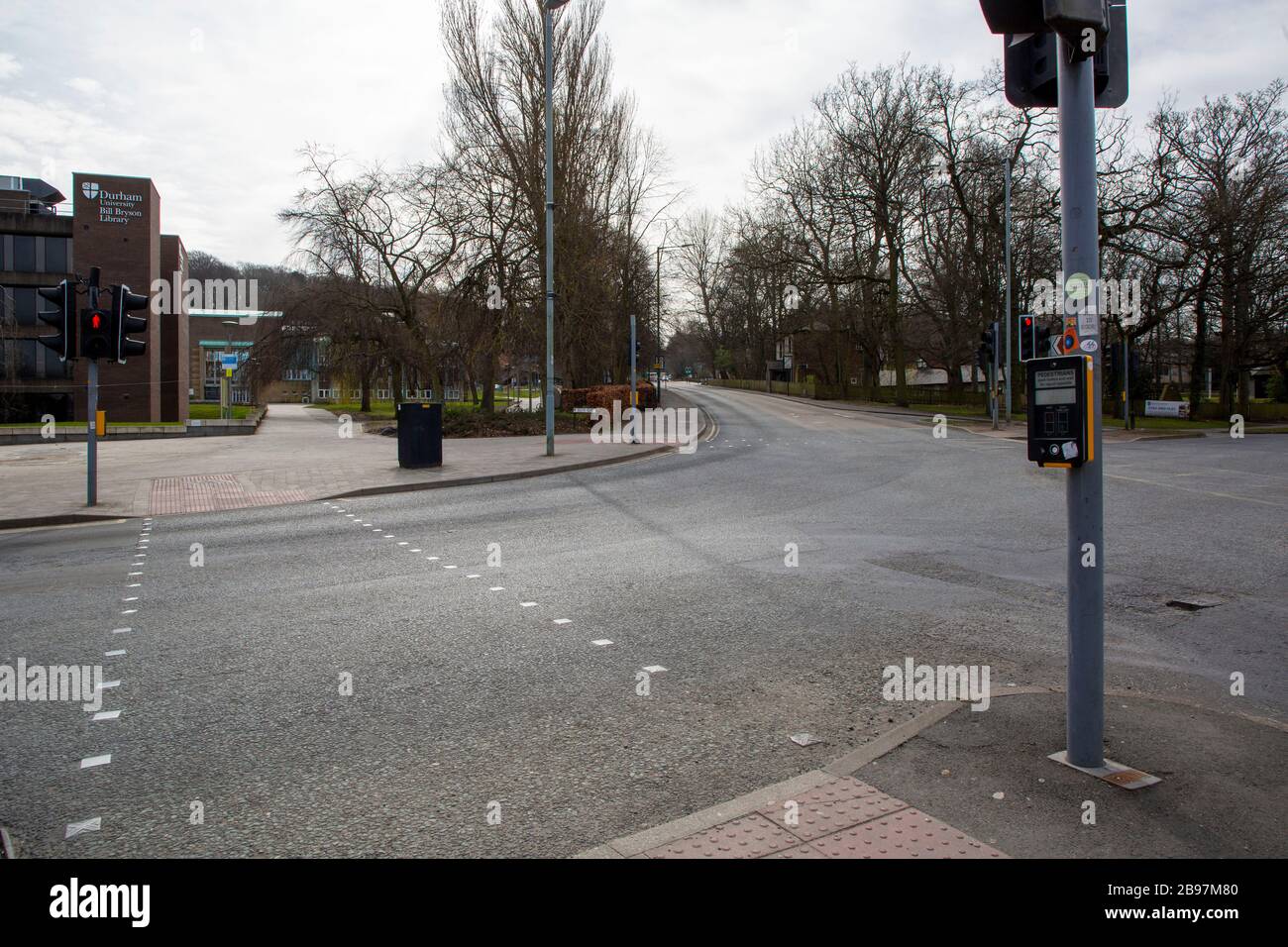 March 23rd 2020. Empty streets in Durham, UK as country goes in to Coronavirus lockdown. Stock Photo