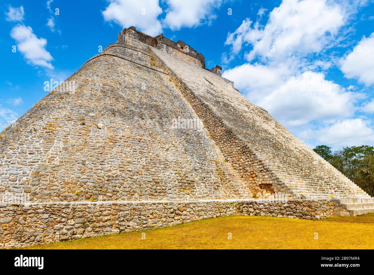 Pyramid of the Magician, Mayan archaeological site of Uxmal, Yucatan Peninsula, Mexico. Stock Photo