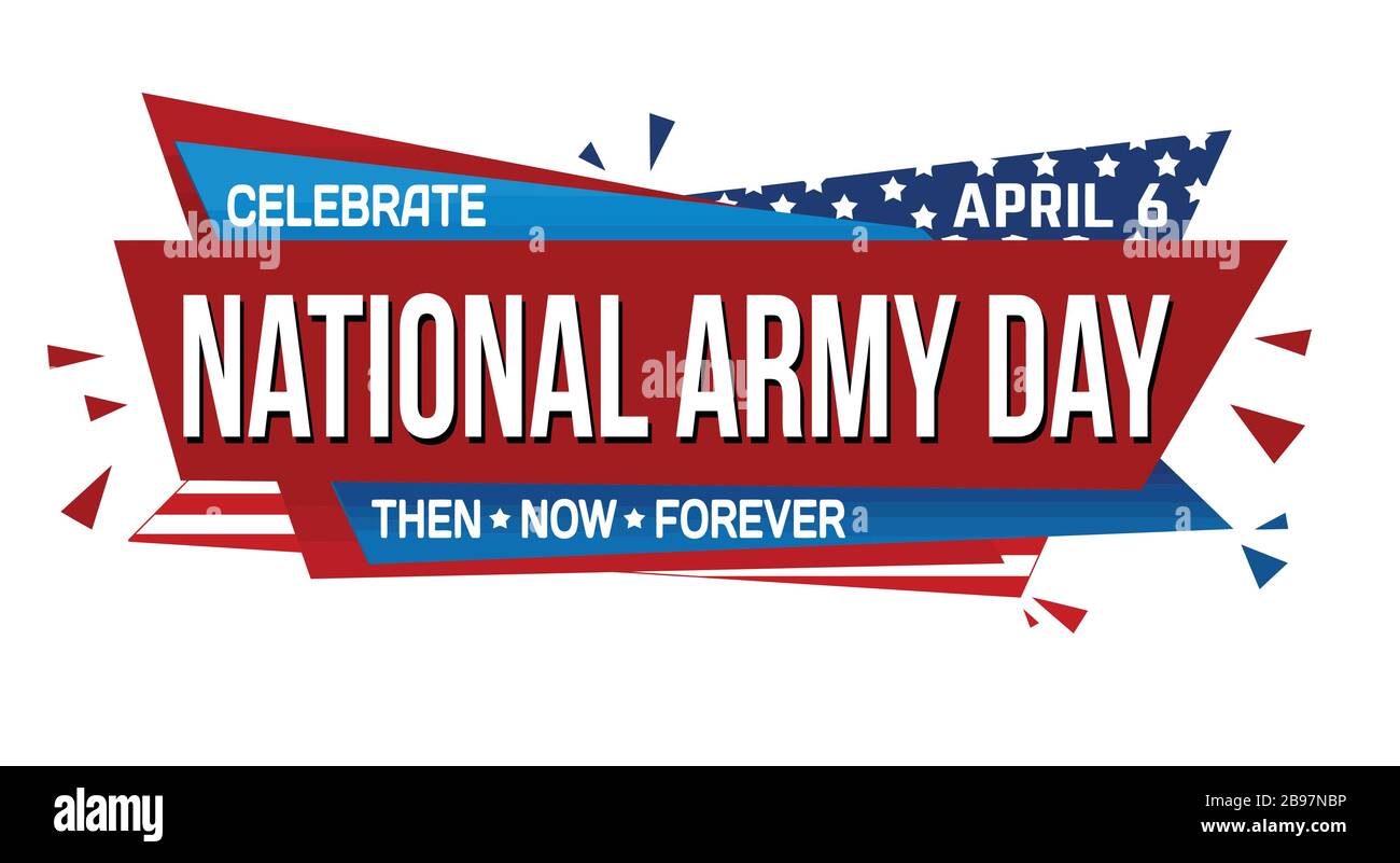 National army day banner design on white background, vector illustration Stock Vector