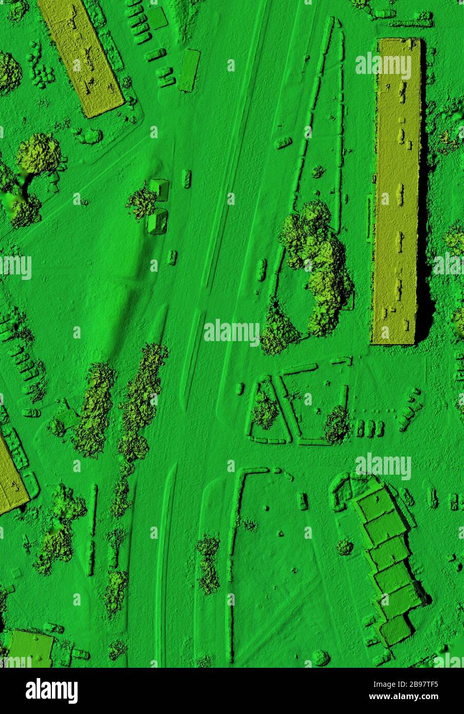 DEM digital elevation model. Product made after processing pictures taken from a drone. It
