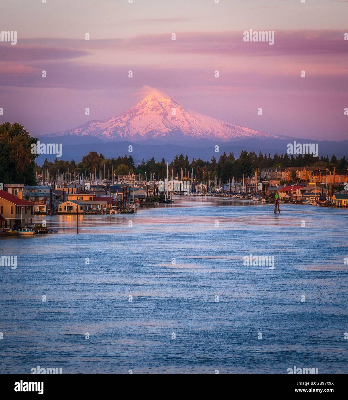 Mt Hood at Sunset Stock Photo