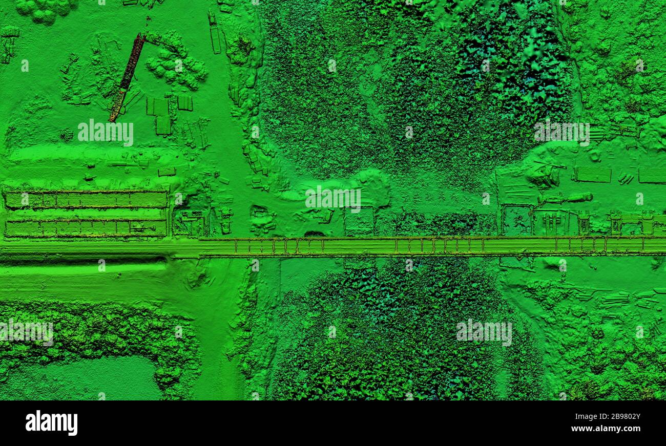 DEM digital elevation model. Product made after processing pictures taken from a drone. It