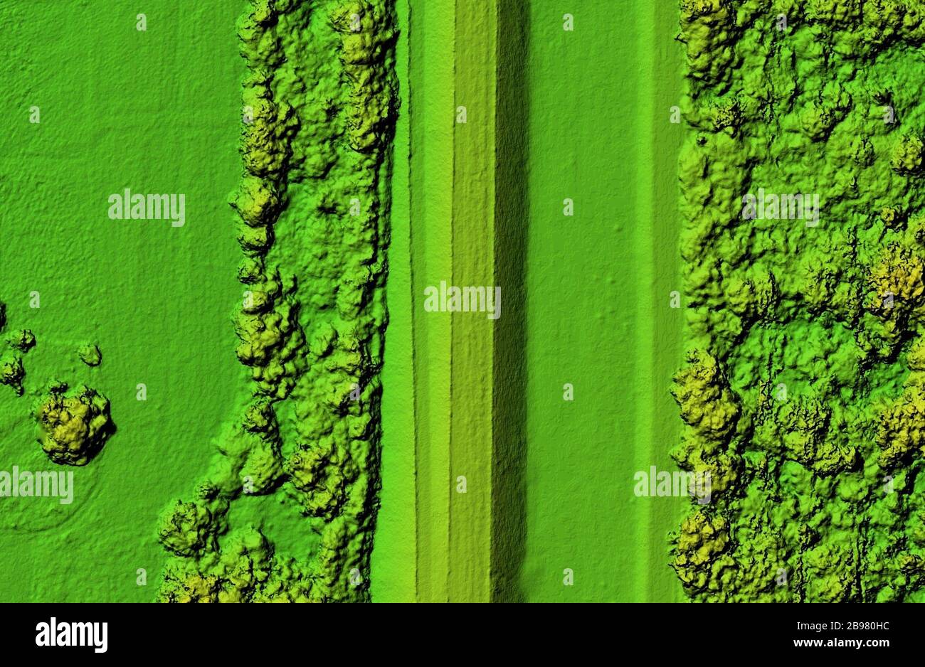 DEM digital elevation model. Product made after processing pictures taken from a drone. It
