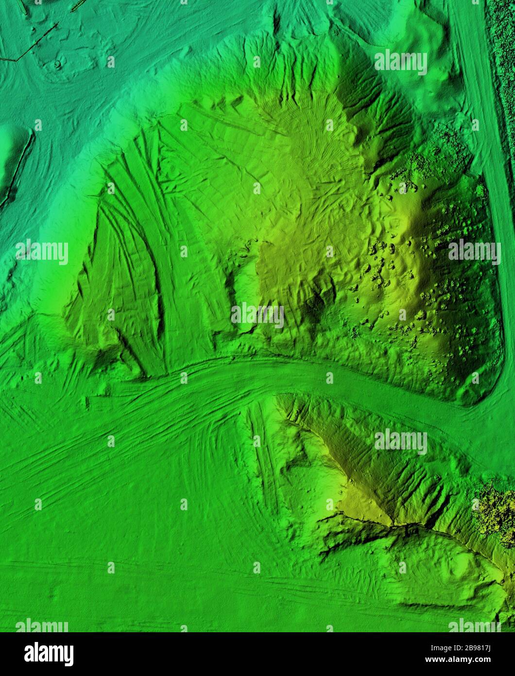 DEM digital elevation model. Product made after proccesing pictures taken from a drone. It