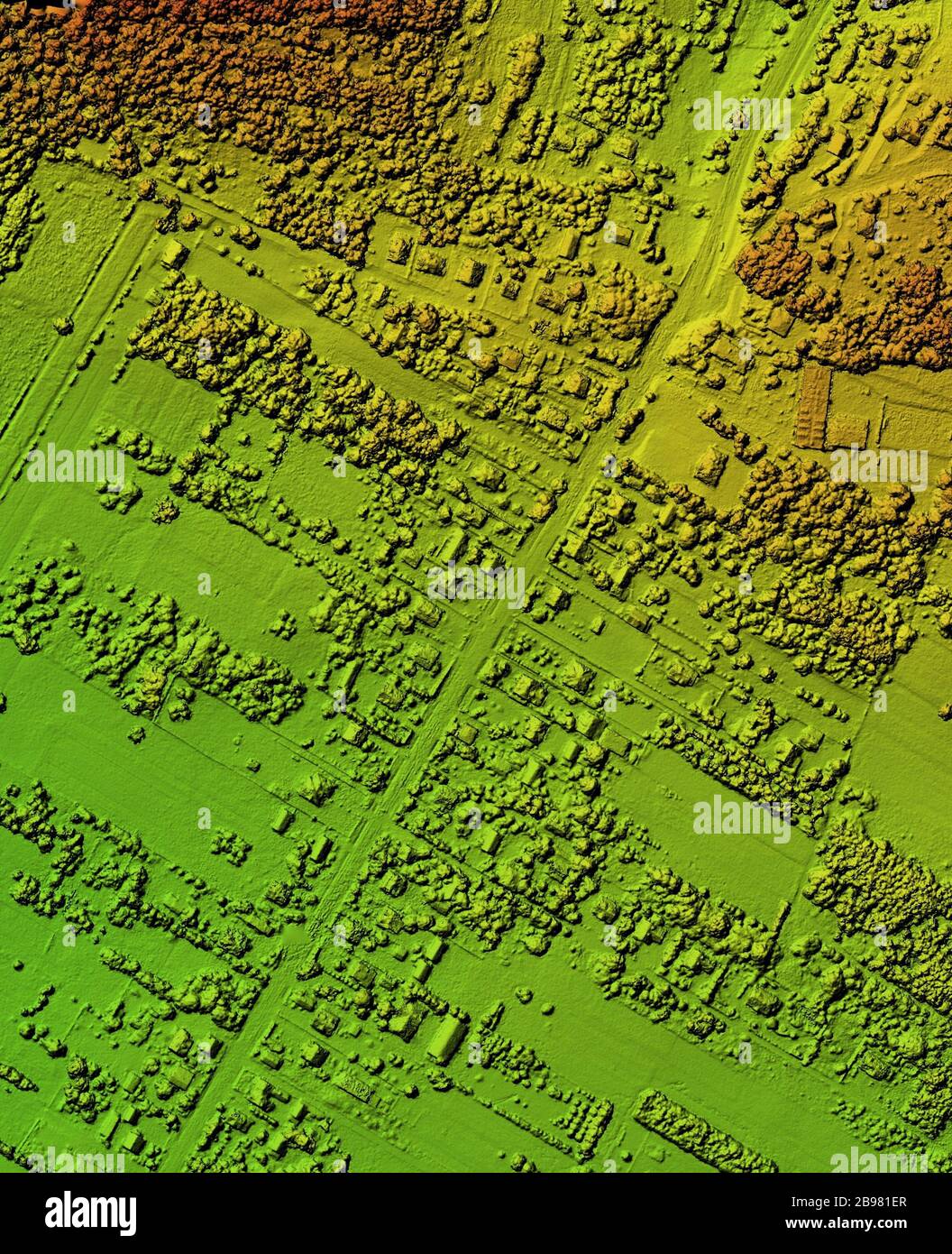 DEM digital elevation model. Product made after proccesing pictures taken from a drone. It