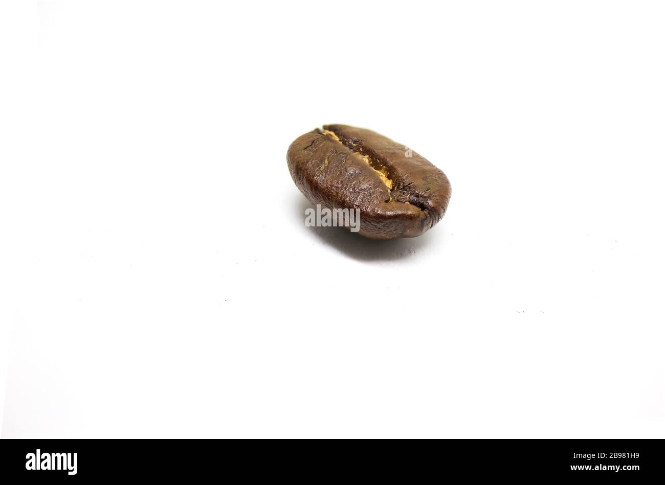 Coffee Bean Isolated on white background. macro coffee bean. Stock Photo