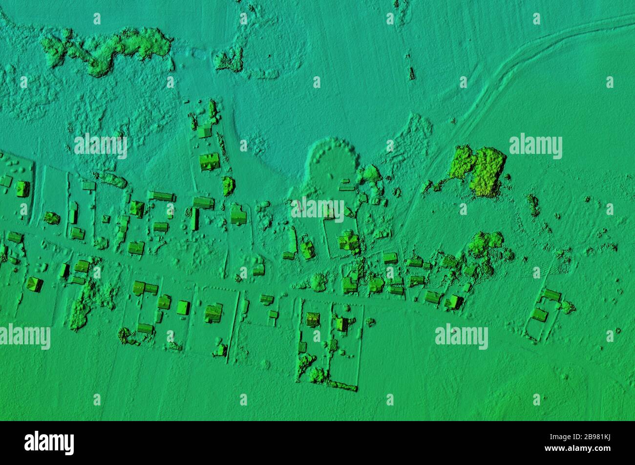 DEM digital elevation model. Product made after proccesing pictures taken from a drone. It
