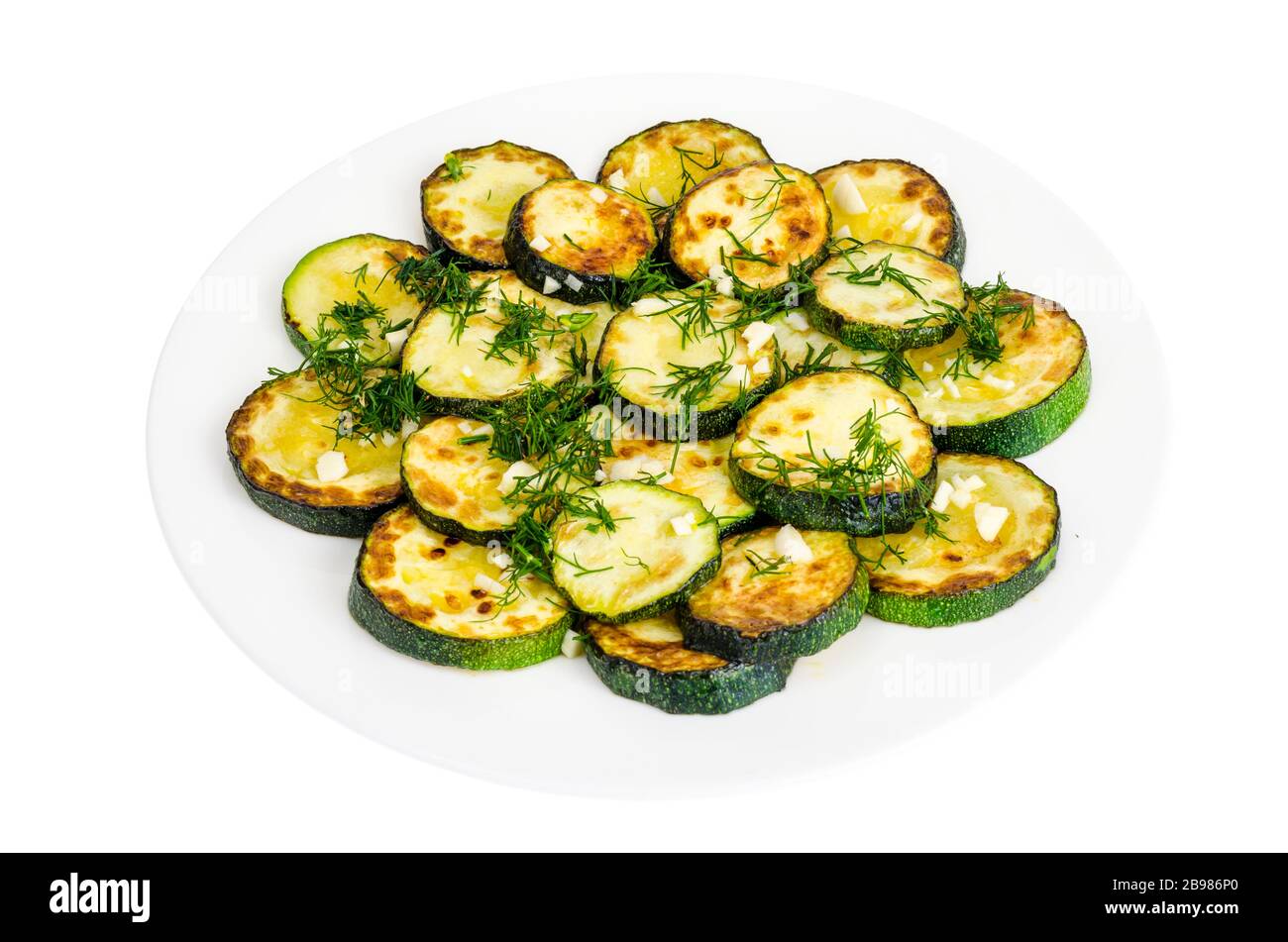 Grilled zucchini with garlic and herbs. Studio Photo Stock Photo Alamy