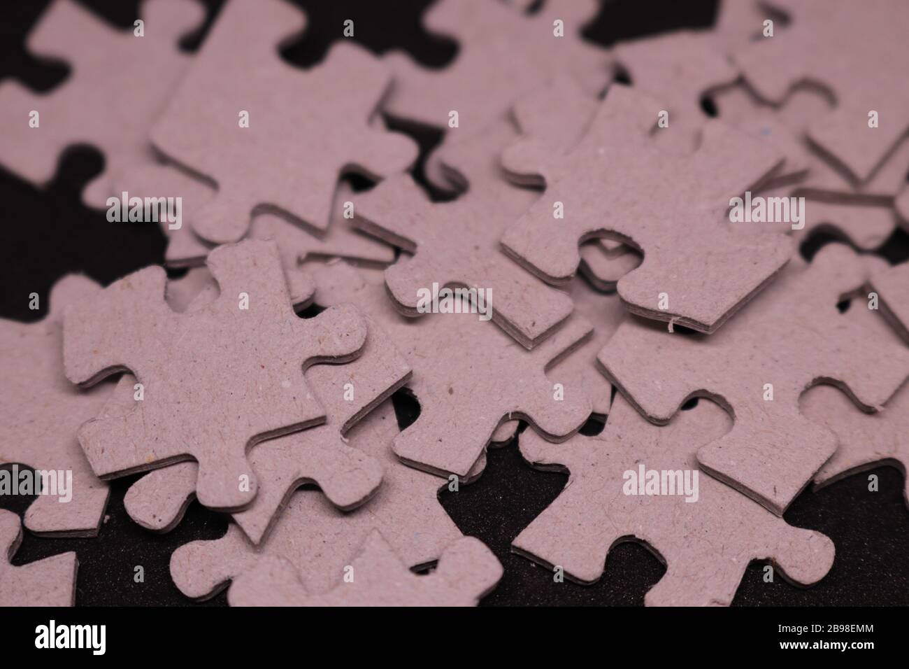 Blank jigsaw puzzle pieces Stock Photo