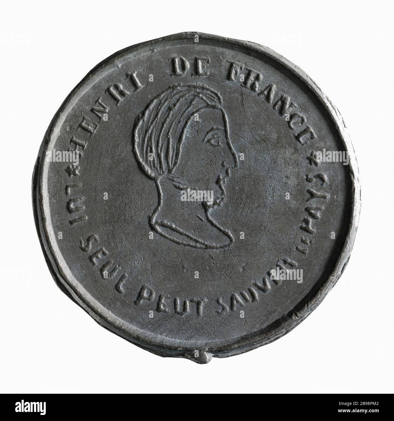 Henry of France (1820-1883), March 3, 1848 (dummy Title) Médaille  Henri de France (1820-1883), 3 mars 1848. Plomb. 1848. Paris, musée Carnavalet. Stock Photo