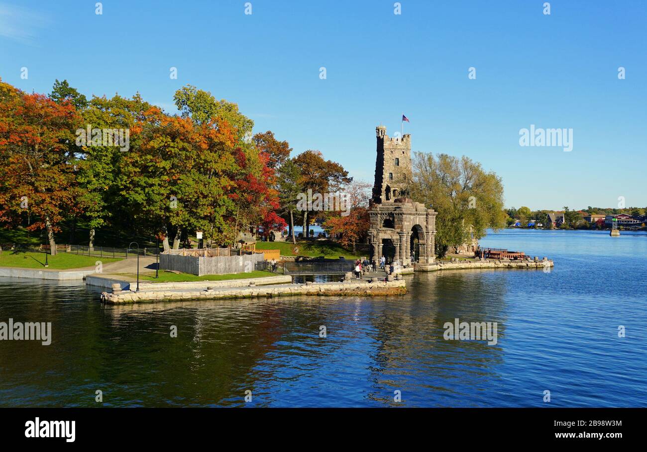 Alexandria Bay, New York, U.S.A October 24, 2019 The aerial view of