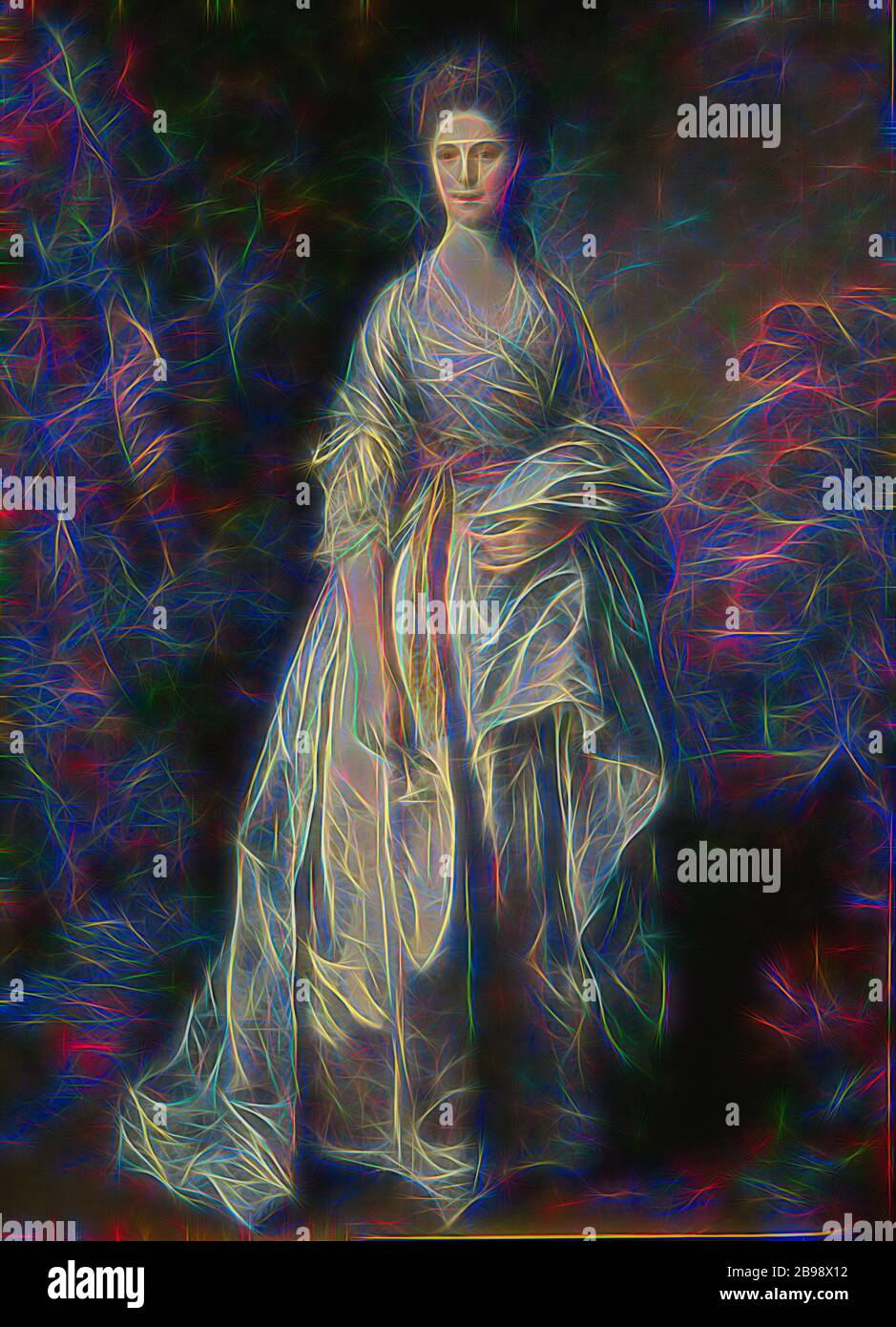 Thomas Gainsborough, Maria Eardley, Maria, Lady Eardley (1743-1794),  painting, Oil on canvas, Height, 215, cm (84.6 inches), Width, 149 cm (58.6  inches), Reimagined by Gibon, design of warm cheerful glowing of brightness