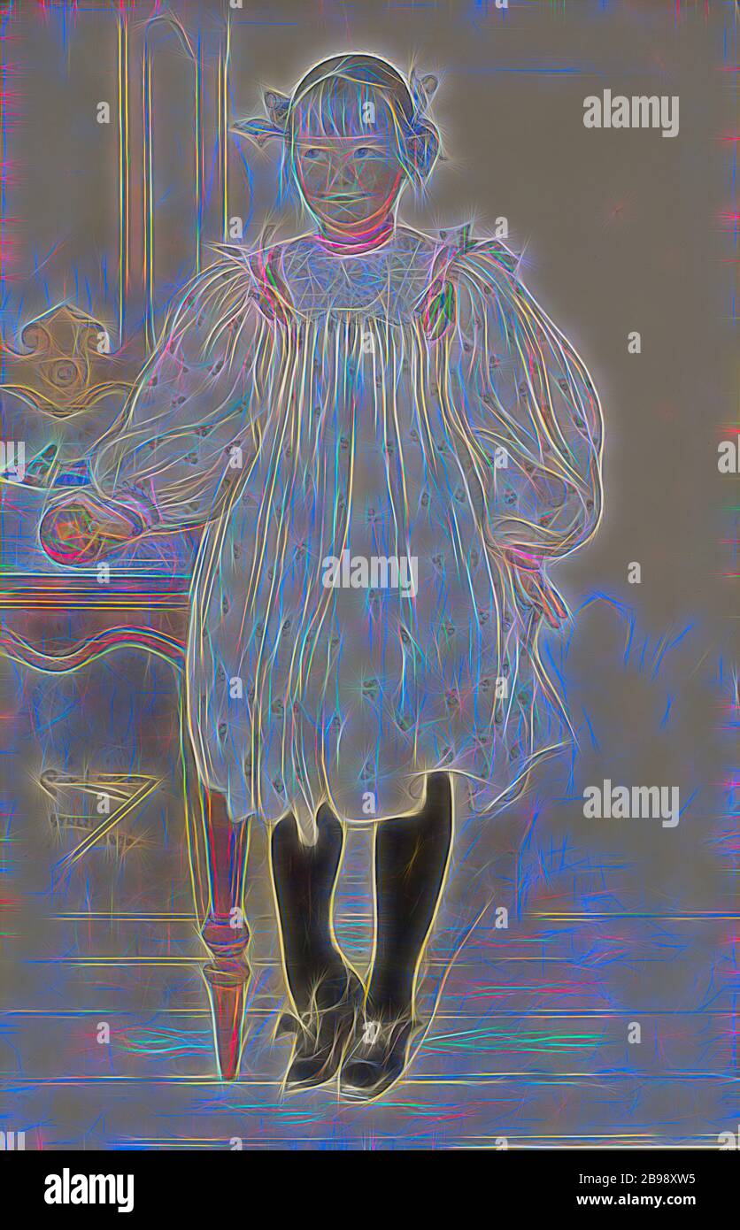 Carl Larsson, Martha Winslow as a Girl, Martha Winslow as children,  painting, 1896, Watercolor on paper glued to canvas, Watercolor on paper  glued on canvas, Height, 59.5 cm (23.4 inches), Width, 38