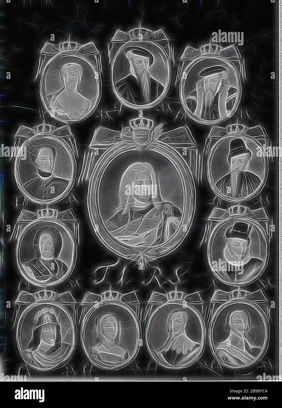 Carl Fredrik Mörck, King Fredrik I, Queen Ulrika Eleonora dy, King Karl XI, King Charles XII, King Karl X Gustav, King Gustav I, King Charles IX, King Johan III, King Sigismund, King Erik XIV, King Gustav II Adolf and, Queen Kristina, Gustav I - Fredrik I, Regentserie with 12 portraits, painting, portrait, Frederick I of Sweden, Gouache on paper and parchment, Height, 31 cm (12.2 inches), Width, 22 cm (8.6 inches, Inscription, UE, RS, , G. I, RS E.XIV, C.XII, RS J.III, RS C. XI, RS F.I, S. RS, C.X, Ch, G.A RS, C.IX, RS Signed, Carl Fredrick Mörck, Reimagined by Gibon, design of warm cheerful g Stock Photo