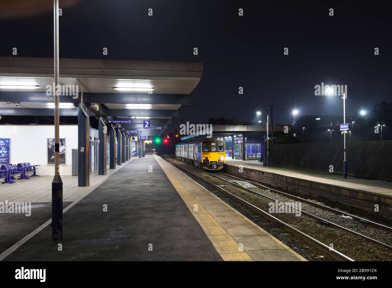 Northern Rail class 150 sprinter train at Blackburn railway station ...