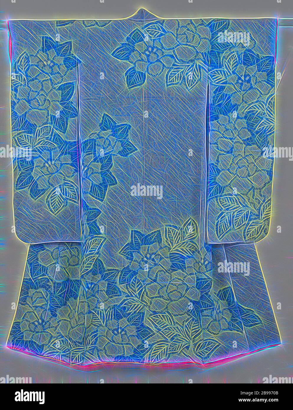 Kimono Fabric Silk Green Dart Art 124cm 48"inches L28 