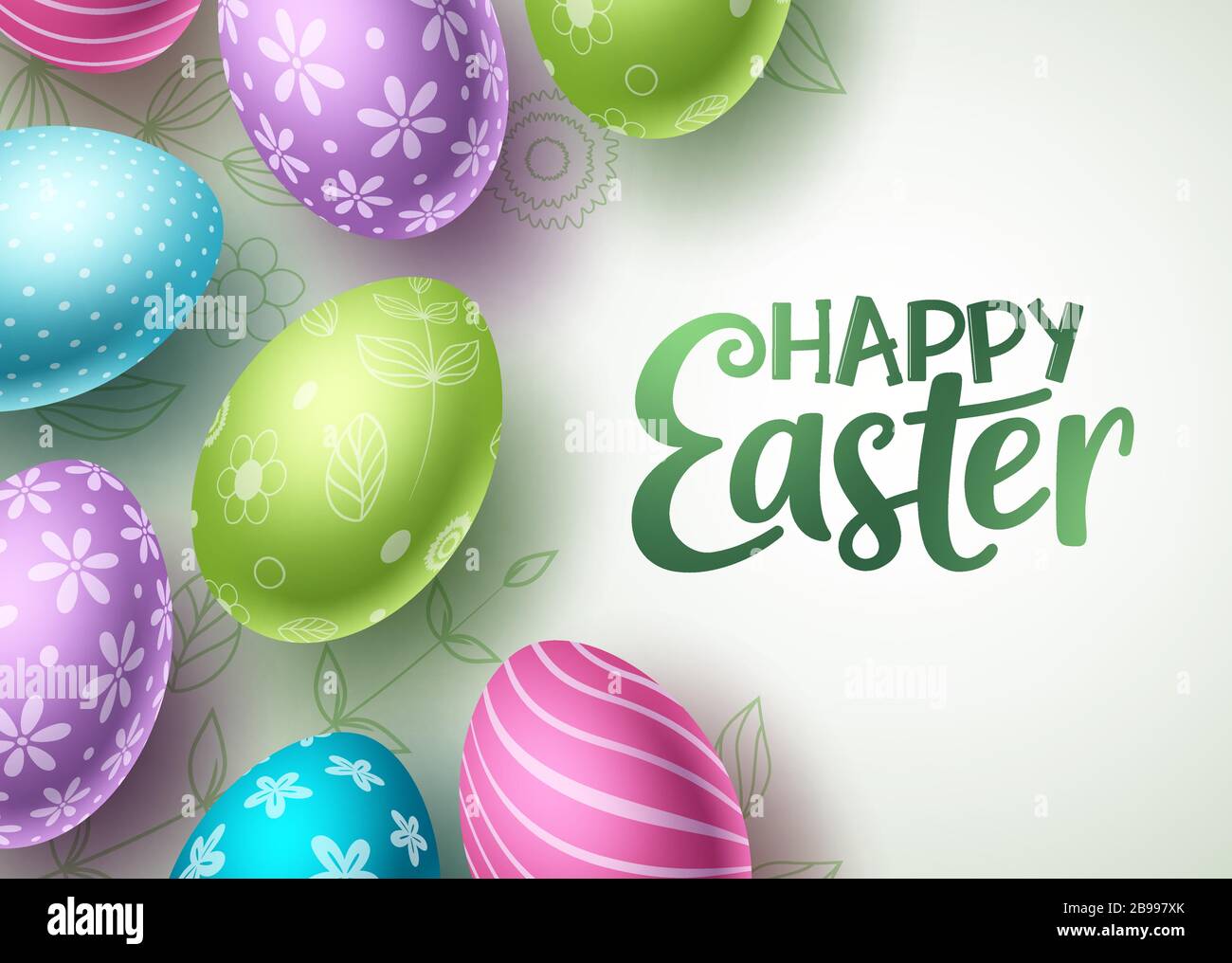 Happy easter vector background design. Happy easter text with colorful ...