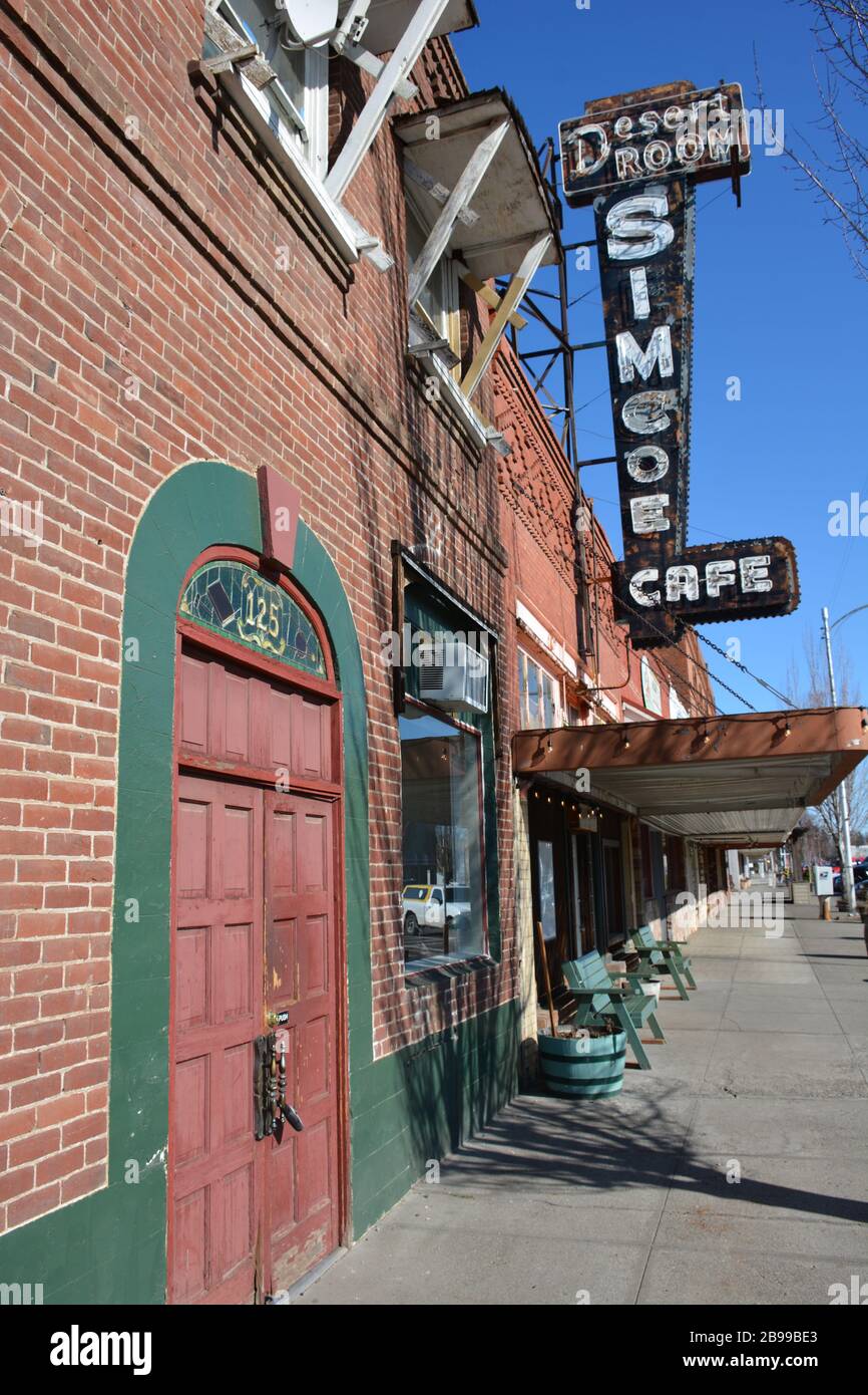 Old buildings including the Simcoe Cafe on Main Street in downtown
