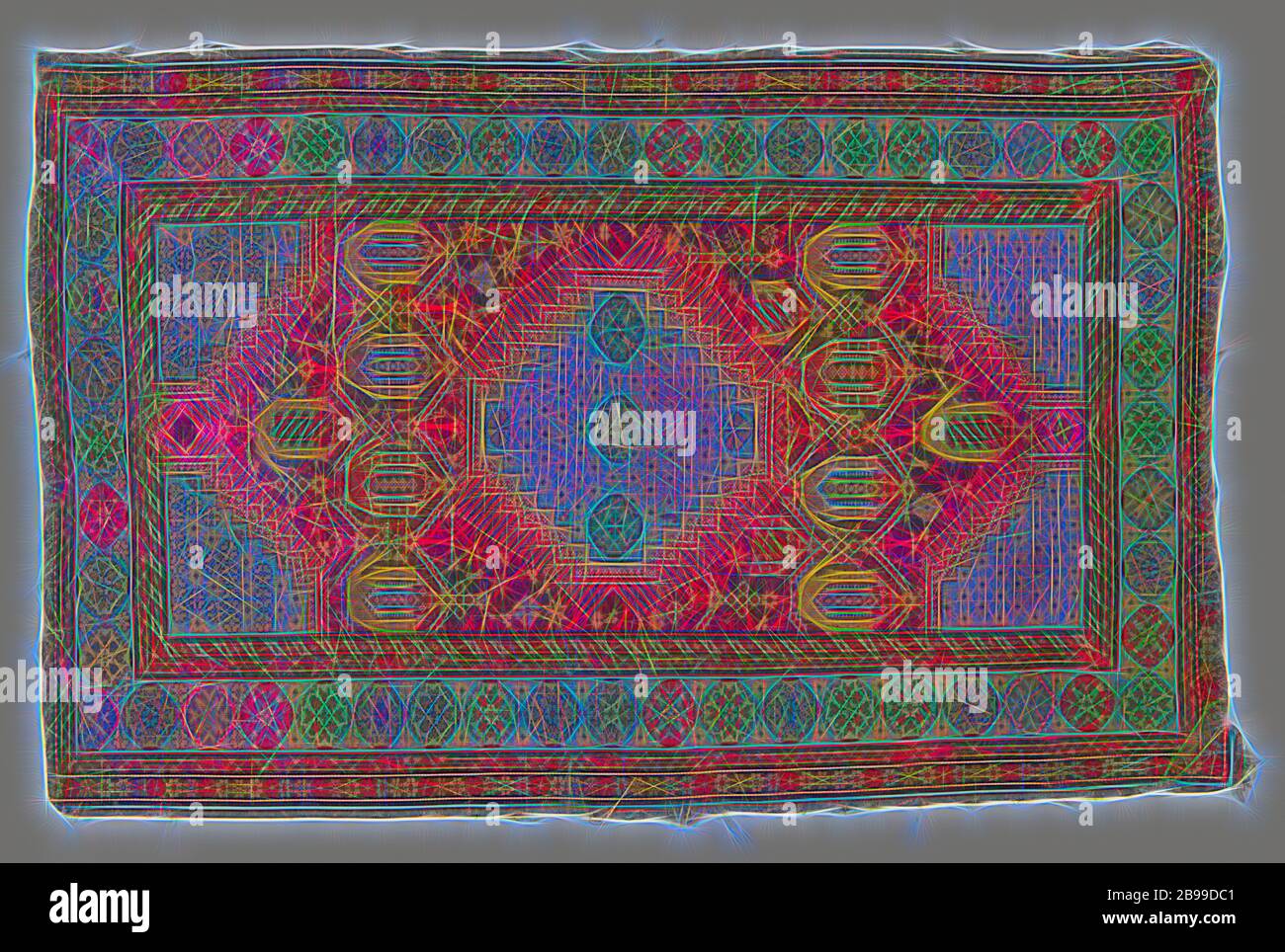 Oriental Carpet Flower Rug Made Of Knotted Wool Decorated With A Double Mihrab In The Midfield A Diamond Shaped Medallion Adorned With Flowers Around Rows Of Botehs Five Edges All Around The Middle