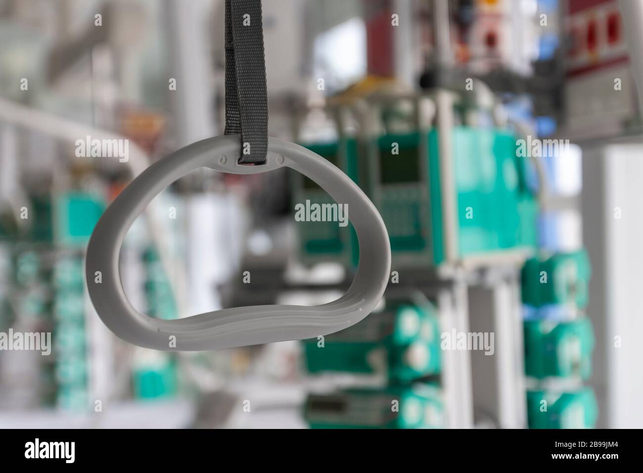 Hospital bed trapeze in intensive care unit in hospital, a place where