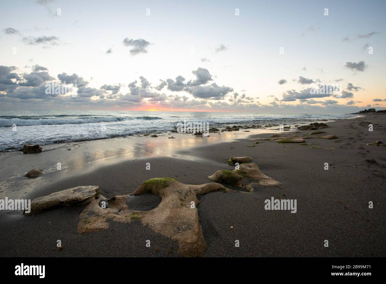 Sunrise at beach in Jupiter Florida Stock Photo