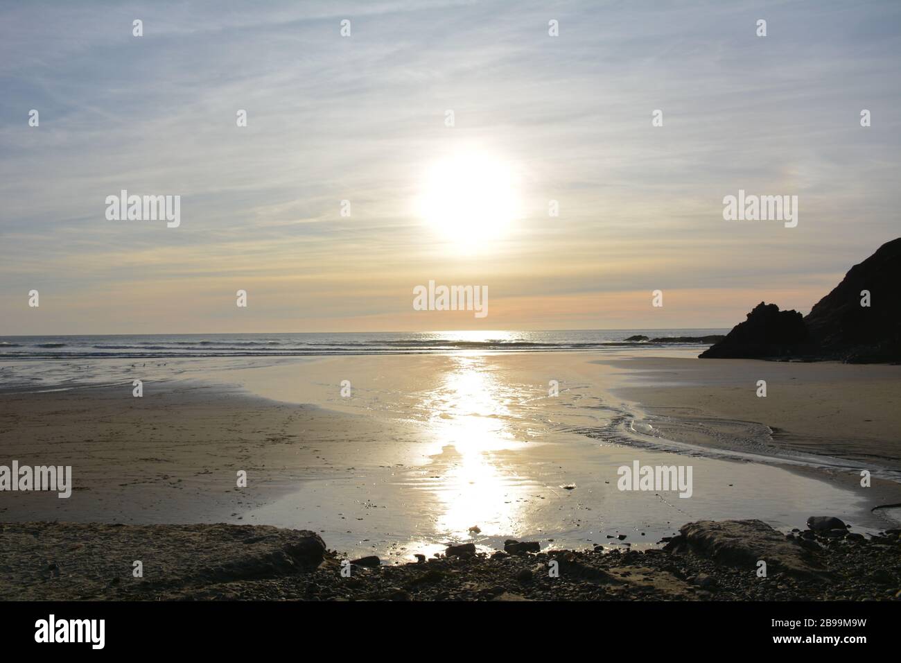 Low tide at Indian Beach, Ecola State Park, Oregon, USA. Stock Photo