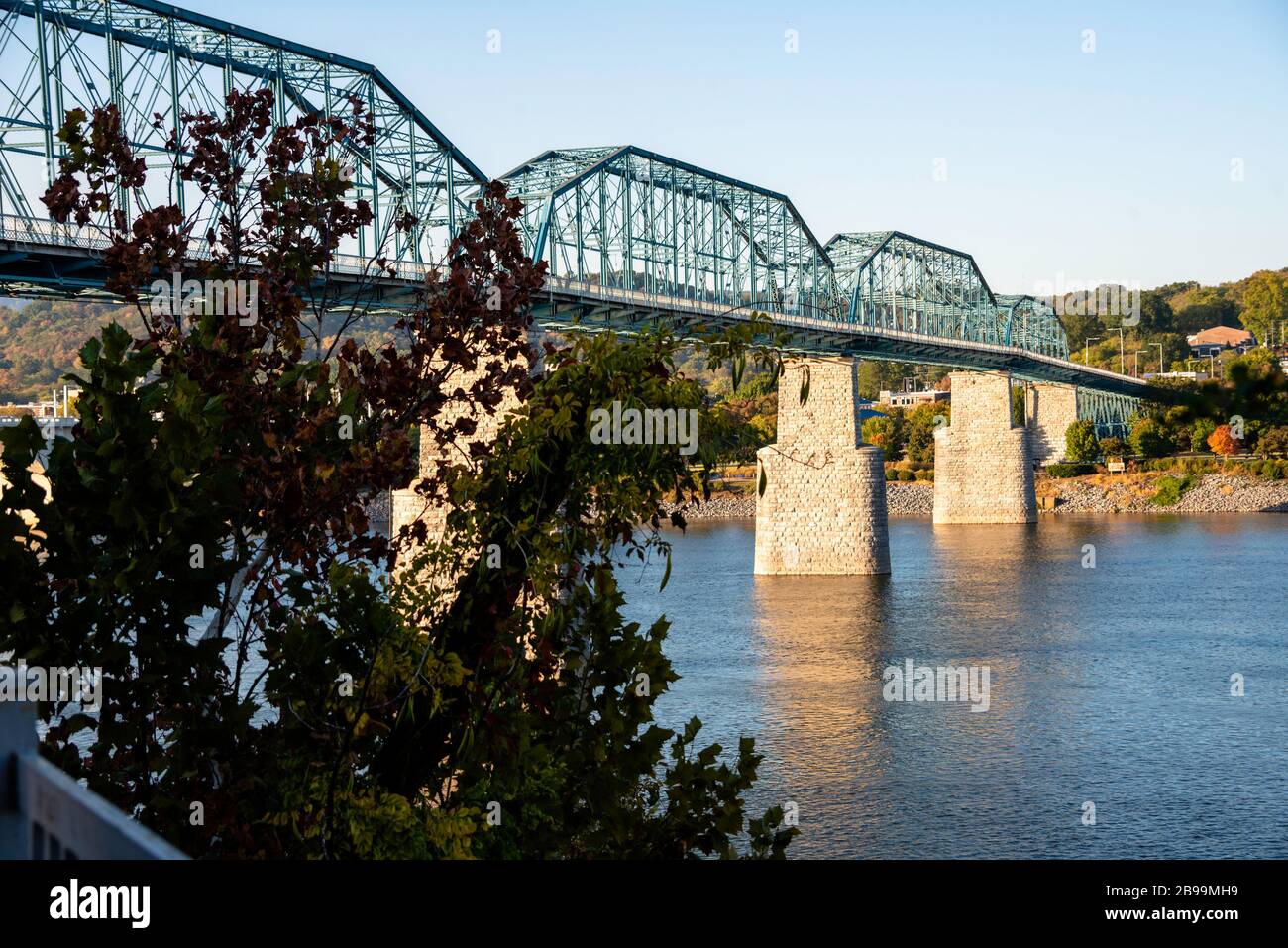 Walnut Street Pedestrian Bridge in Chatanooga Tennessee Stock Photo
