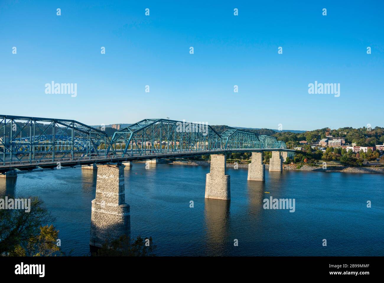 Walnut Street Pedestrian Bridge in Chatanooga Tennessee Stock Photo