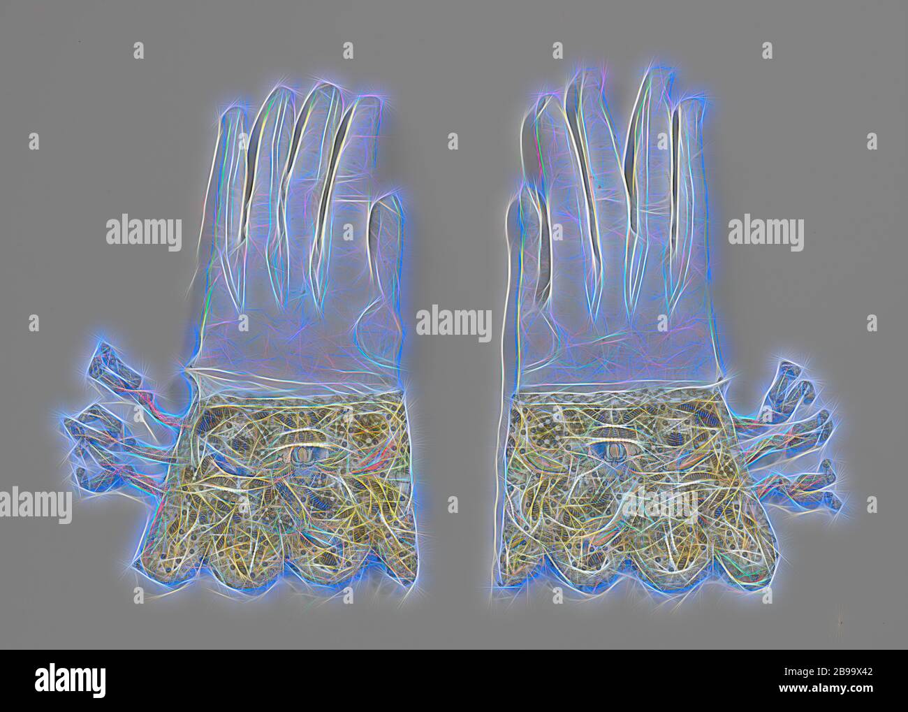 gold wedding gloves