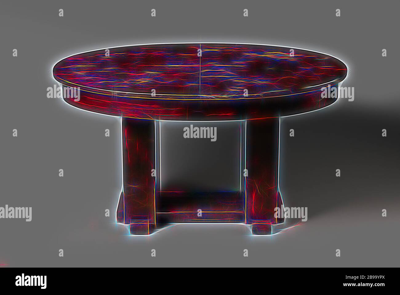 Table With Oval Table Top And Two Counter Tops Resting On Wide Rectangular Cheeks Plywood Table Glued With Rosewood Resting On A Base The Frame Consists Of Two Wide Rectangular Cheeks That