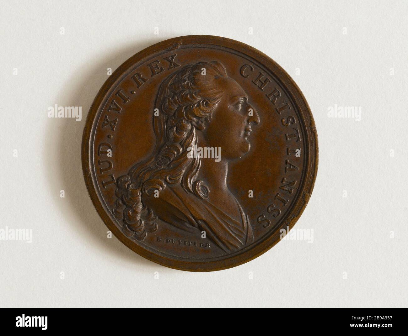 LOUIS XVI / MEDAL OF RESCUE, January 29, 1787 Benjamin Duvivier (1730-1819). 'Louis XVI / médaille de sauvetage, 29 janvier 1787'. Médaille, 1787. Paris, musée Carnavalet. Stock Photo