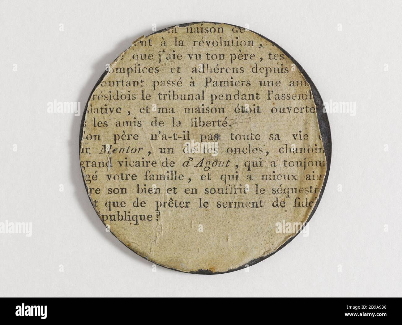 FALL OF THE MONARCHY 'Chute de la monarchie'. Etain. 10 août 1792. Paris, musée Carnavalet. Stock Photo