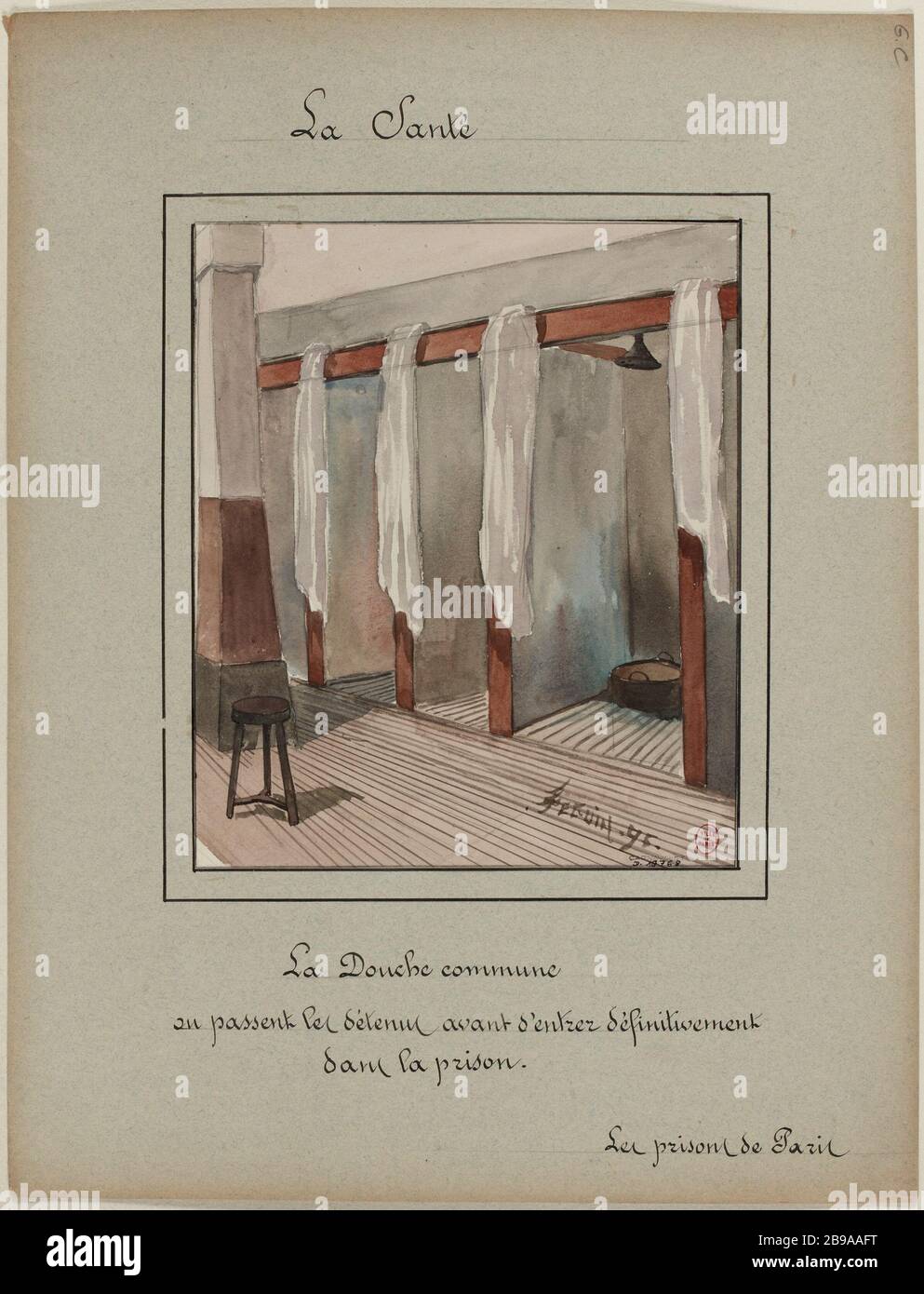 [The prisons of Paris] Prison Health; The shared shower which pass the