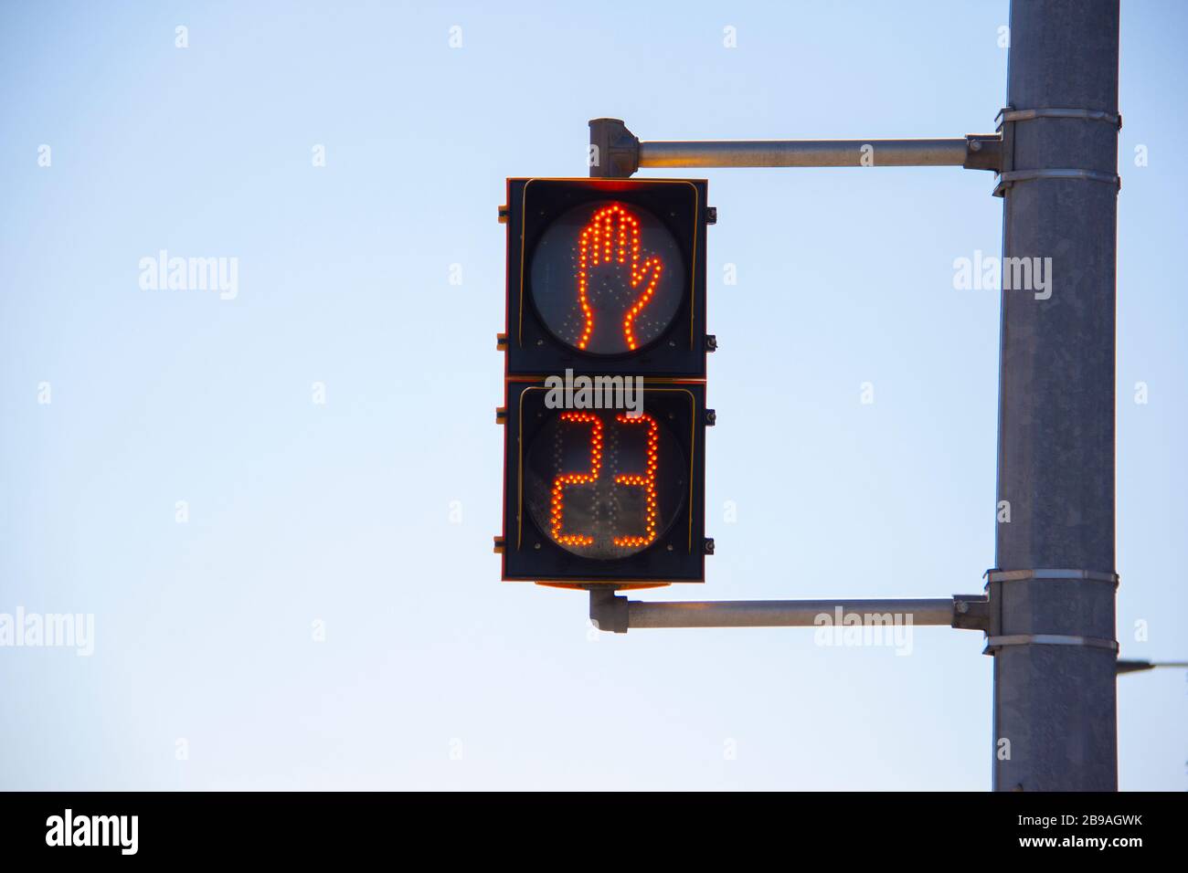 Pedestrian crossing light at 23 seconds Stock Photo