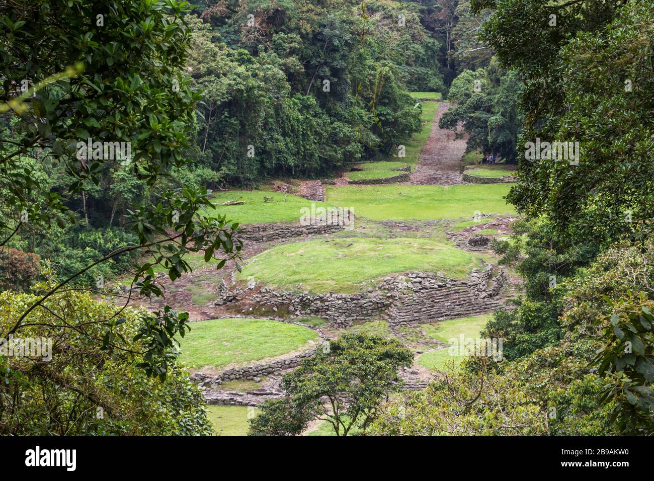 Ruins of an ancient civilization that thrived for over two thousand years in the mountains of Costa Rica, leaving behind stone work showing advanced k Stock Photo